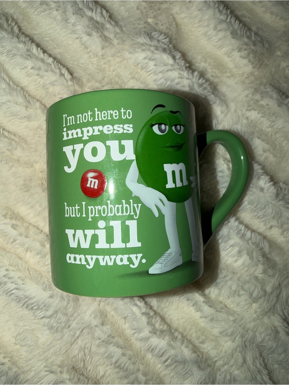 M&M'S Green Character Mug with White Lettering